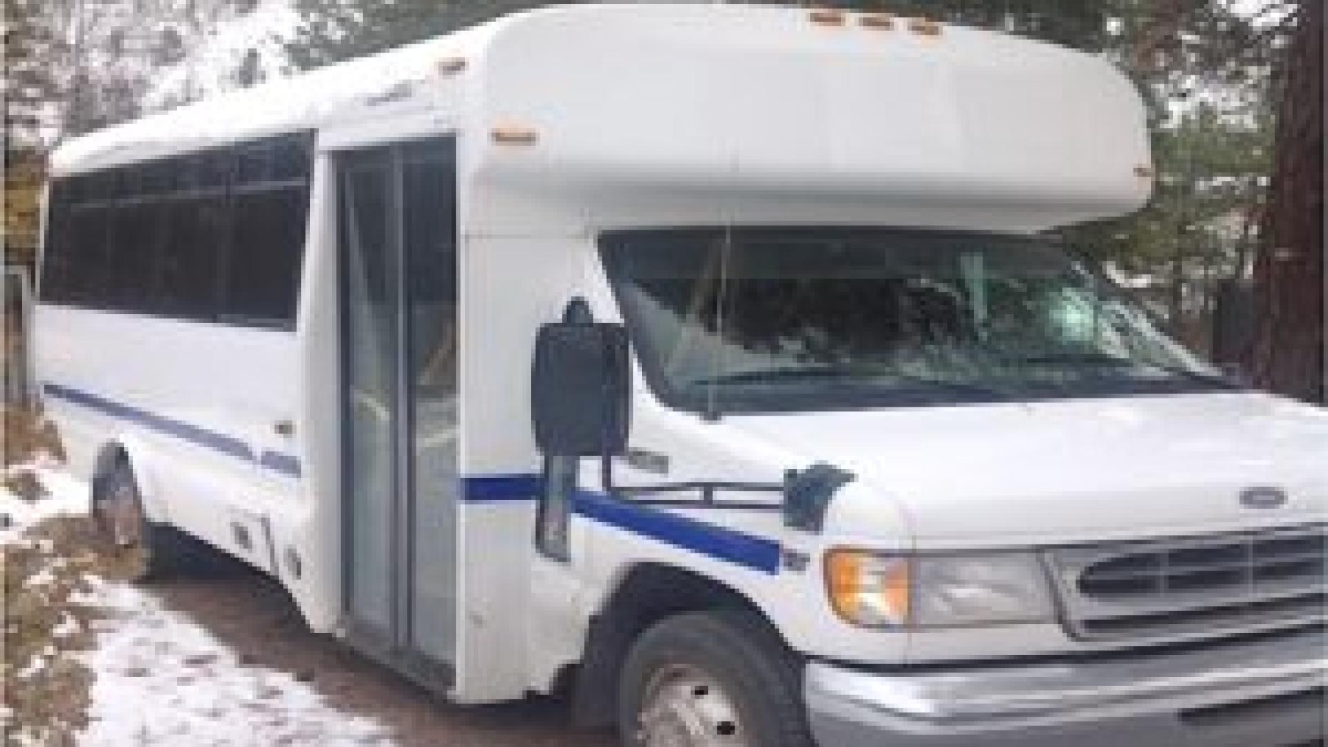 Lytton community bus parked in a snowy area