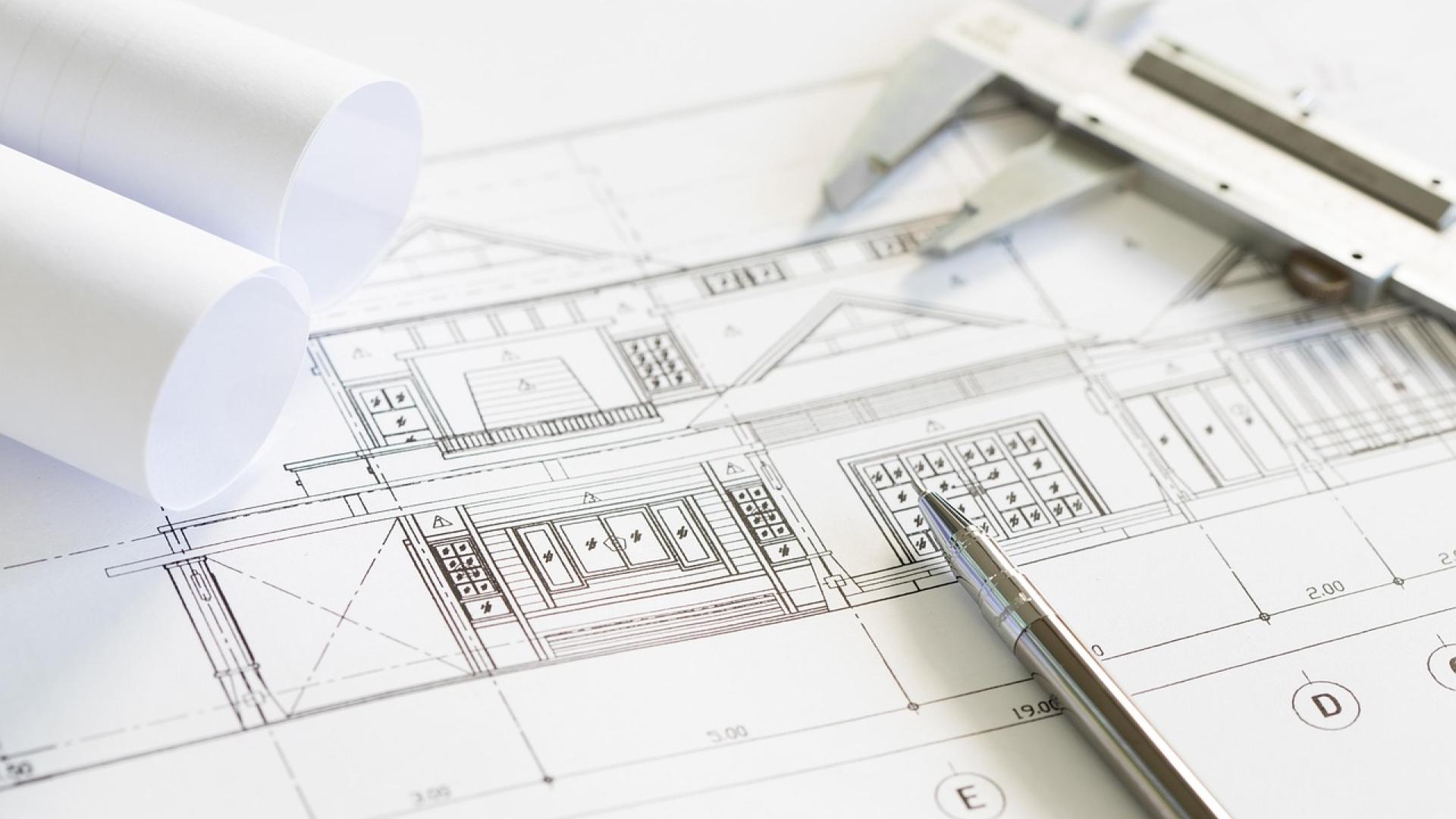 Architectural drawings stock image