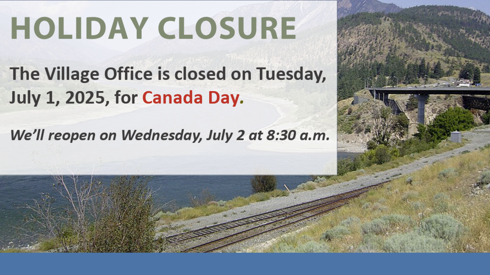 Village Office closure July 1, 2025 snip