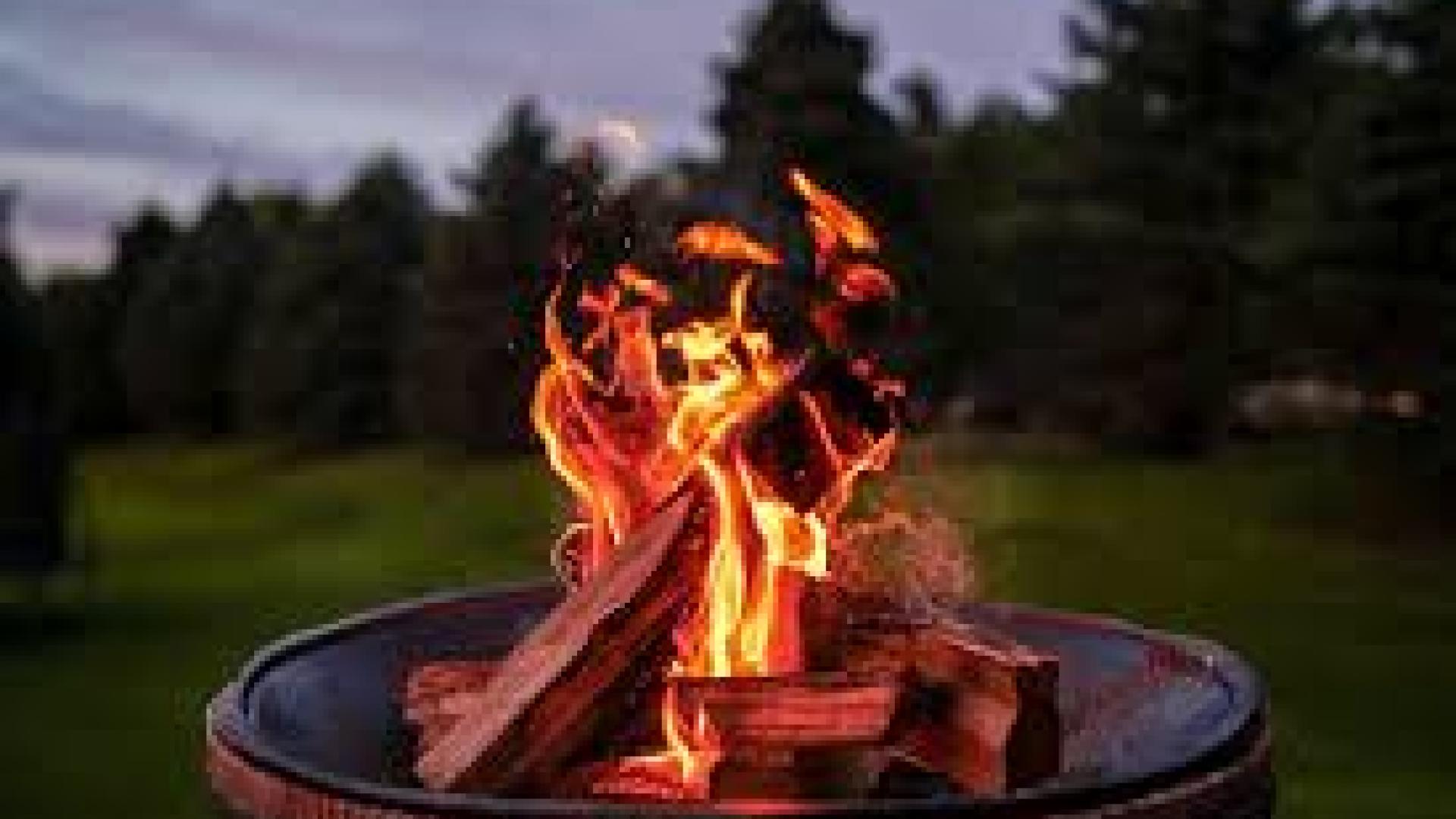 Campfire in ring pit
