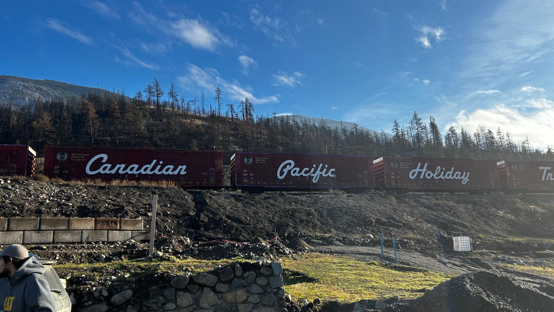 Holiday Train travelling through Lytton