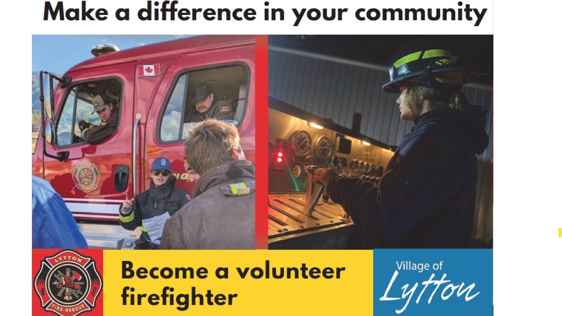Lytton Fire & Rescue recruitment postcard page 1