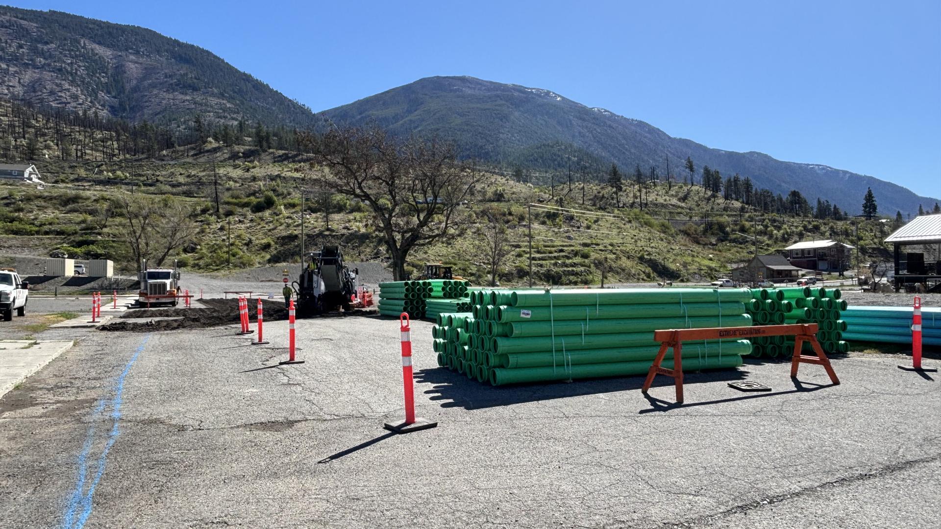 Staging for West of Main Sewer Main Replacement