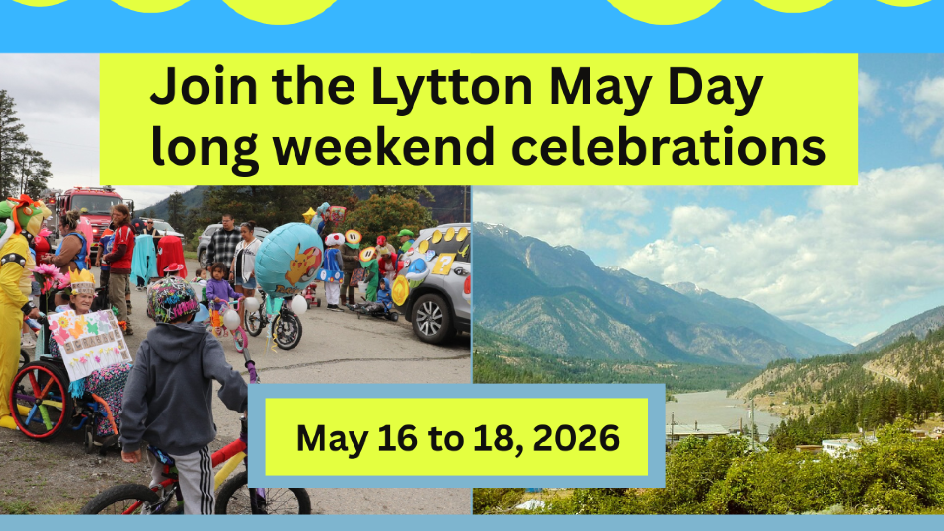 Lytton May Day long weekend celebrations banner
