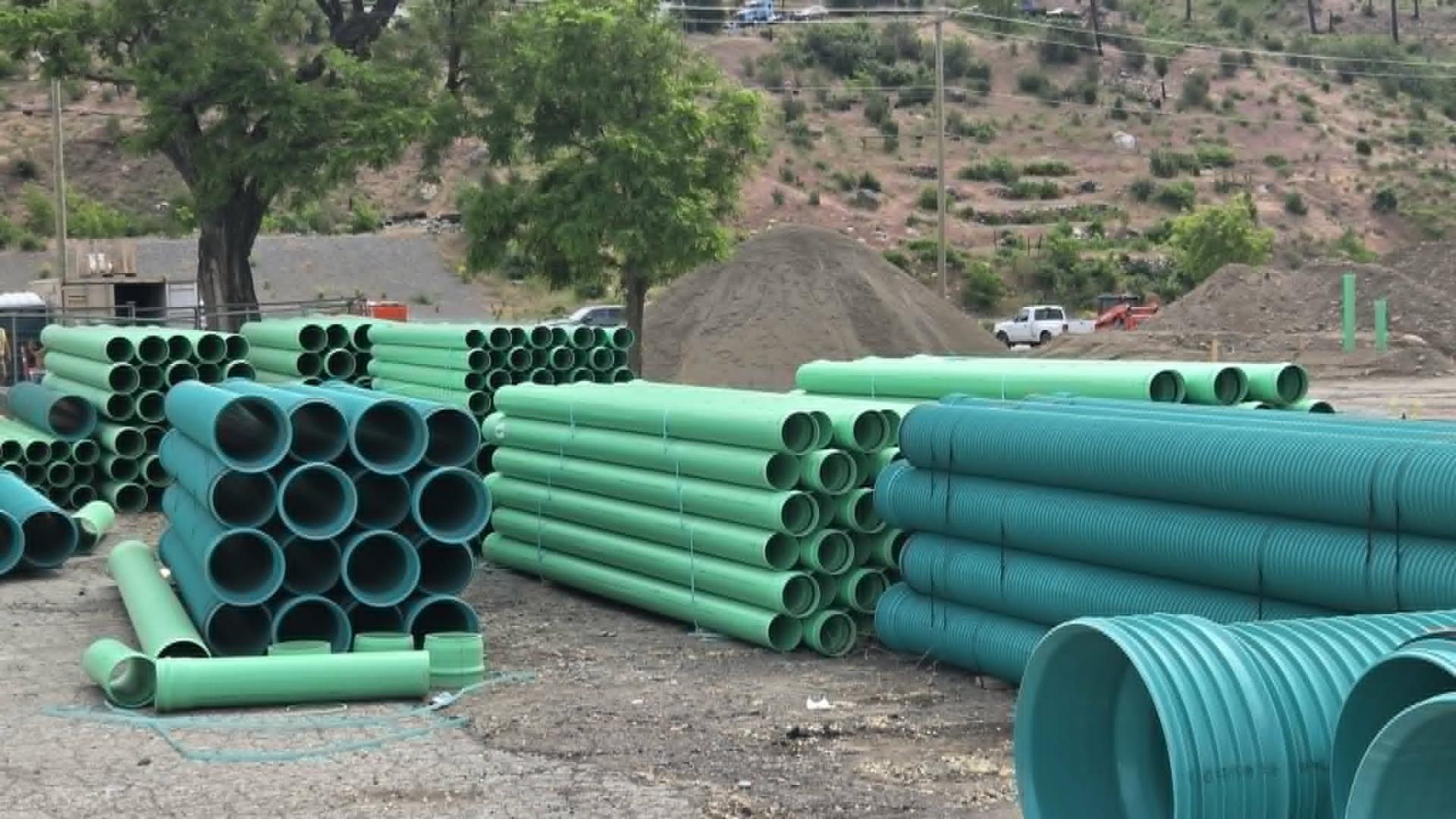 Sewer project pipes