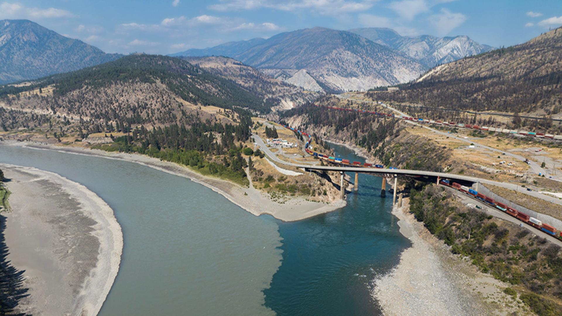 Two rivers converging in Lytton - photo credit Lou Fasullo