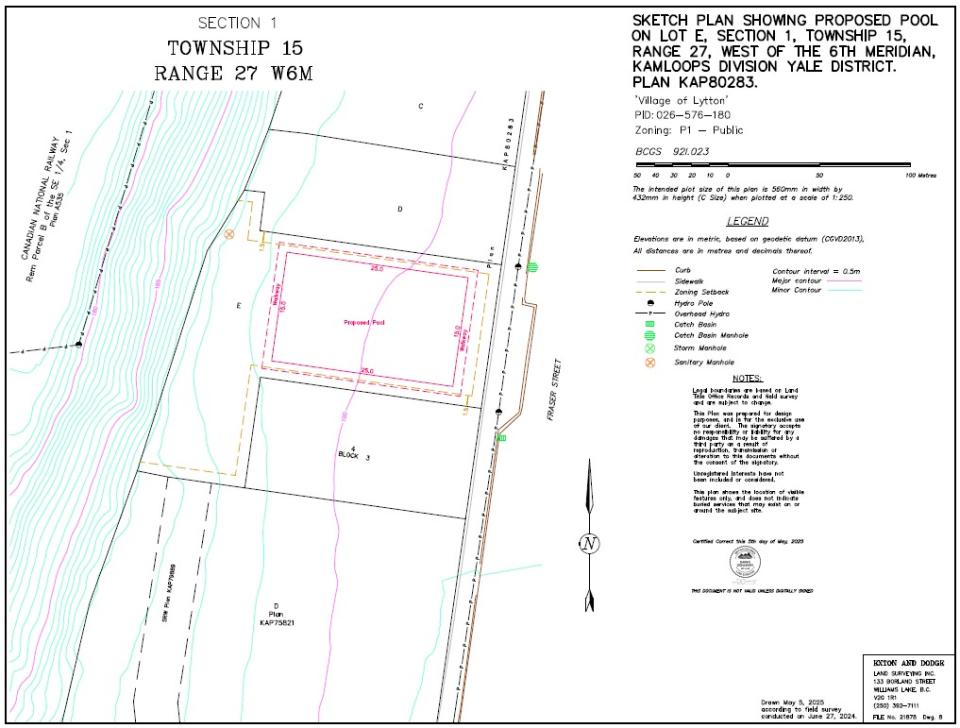 Sketch showing proposed pool at Community Hub
