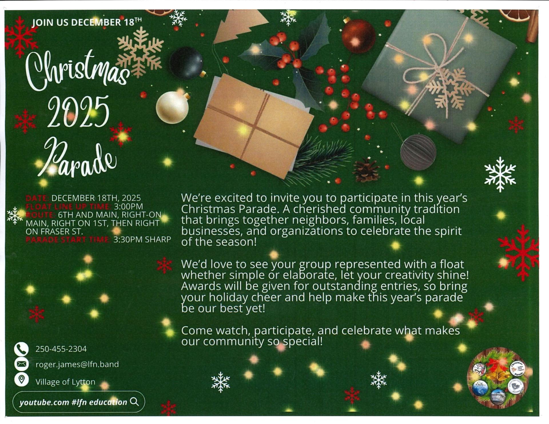 Call out to participate in 2025 Christmas parade