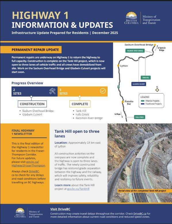 Highway 1 newsletter page 1 Dec 2025