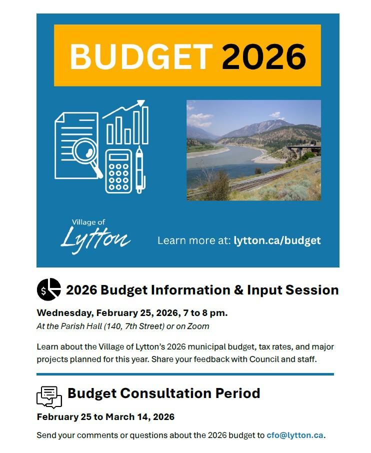 2026 Budget Info and Input Session flyer
