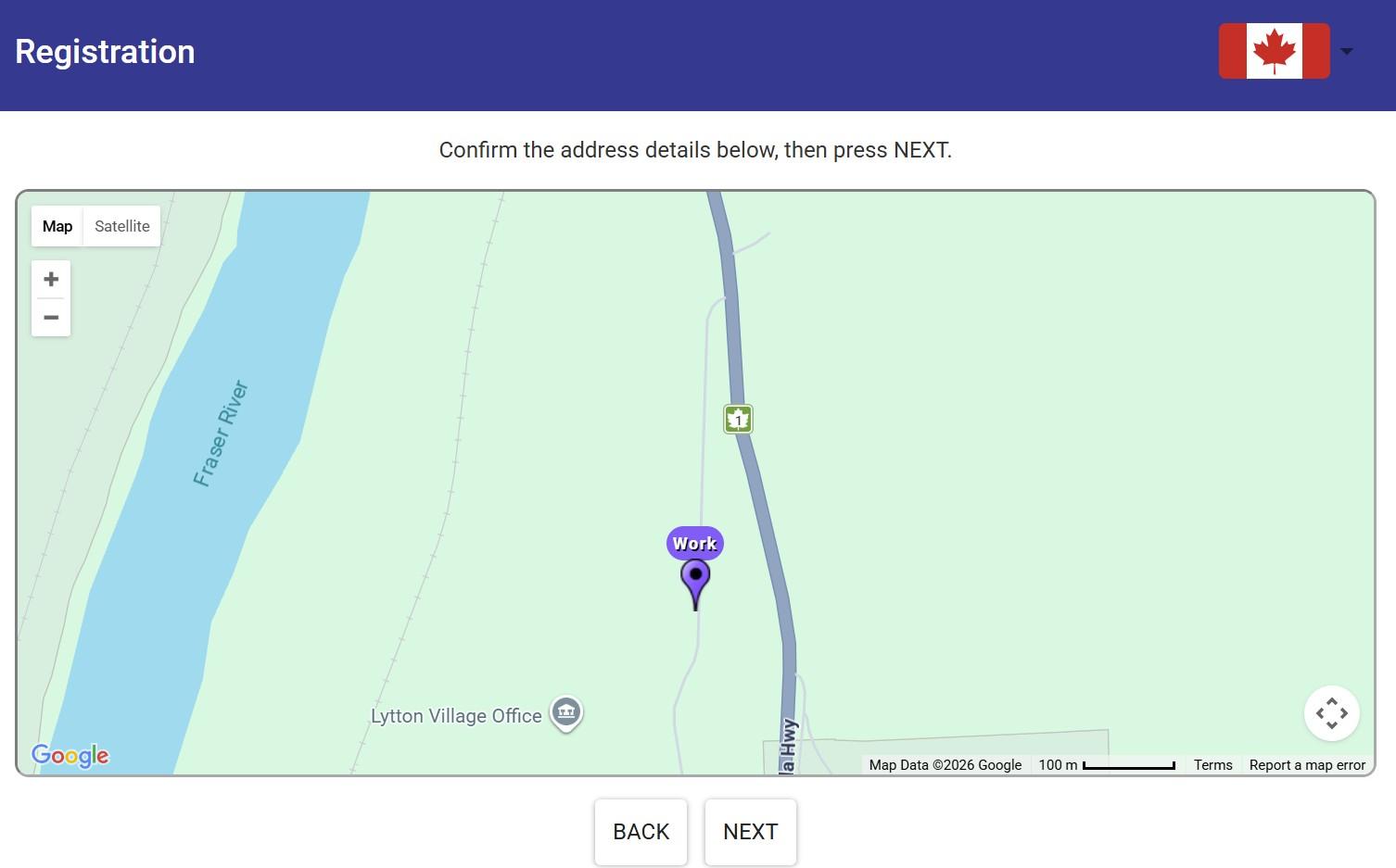Voyant Alert registration location label