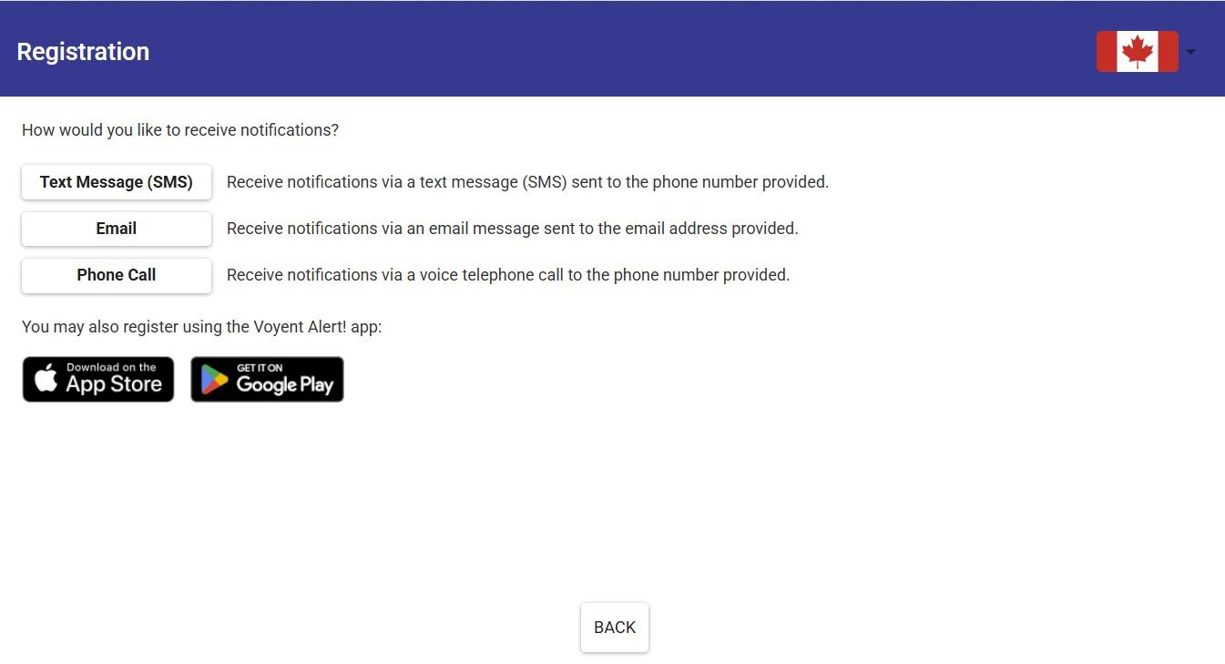 Voyant Alert registration notifications