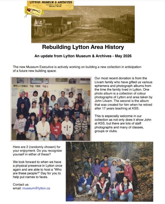 Lytton Museum & Archives May 2026