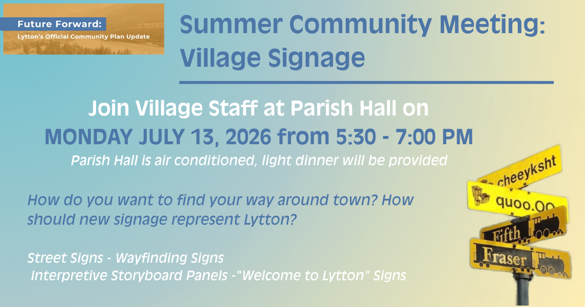 Summer Community Meeting: Village signage poster 2